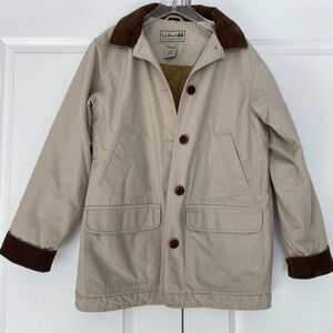 L.L. Bean Women's Tan Utility Jacket with Brown Accents